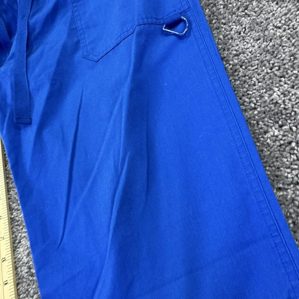 Cherokee Workwear Pants Mens L Blue Scrub Elastic Waist Drawstring Cargo Pockets